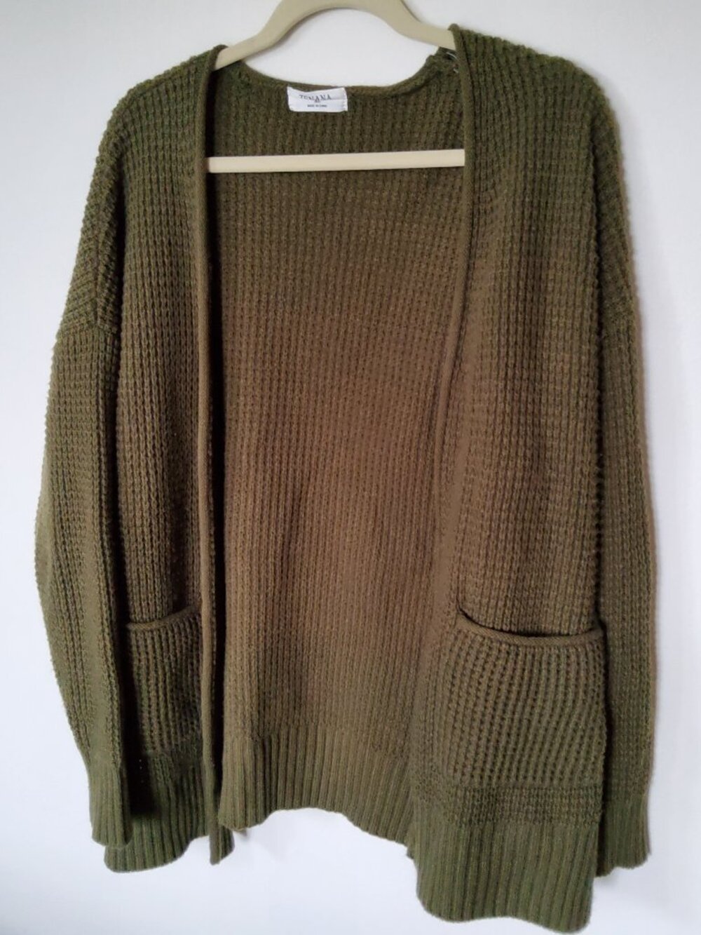 Zenana Olive Green Knit Cardigan size XL